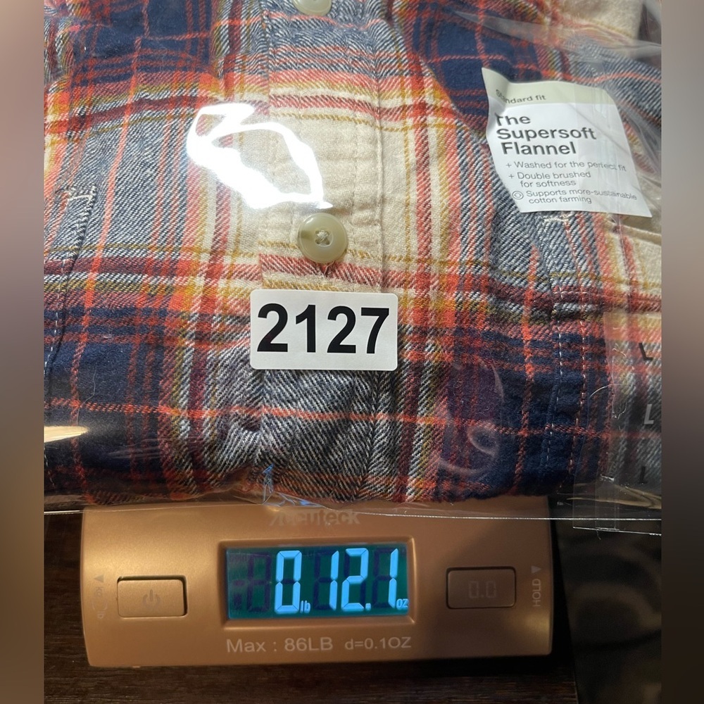 Sonoma Men’s The Super Soft Flannel Orange, Blue & cream NWT Size Large # 2127 - Picture 9 of 9
